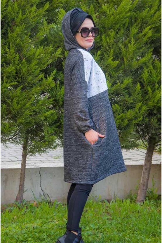 Siyah Beyaz Spor Sweat - 10200