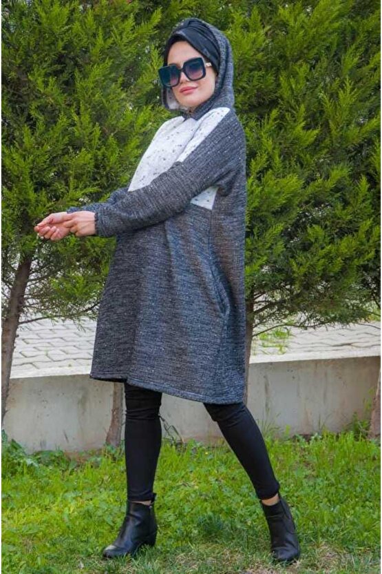 Siyah Beyaz Spor Sweat - 10200