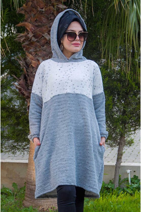 Gri Beyaz Spor sweat - 10200
