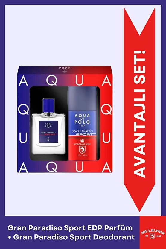 Gran Paradiso Sport 50 ml Narenciye, Odunsu Erkek Edp Parfüm Ve Deodorant Seti Stc