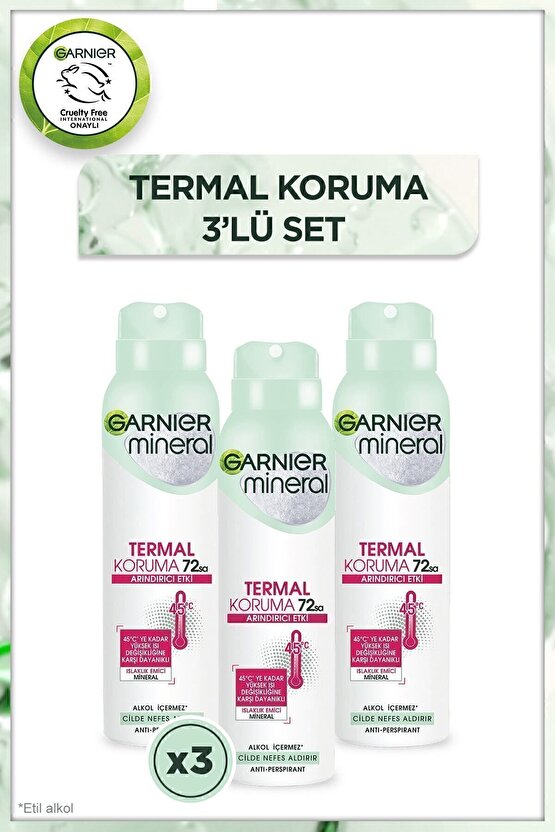 Mineral Termal Koruma Sprey Deodorant 3lü Set