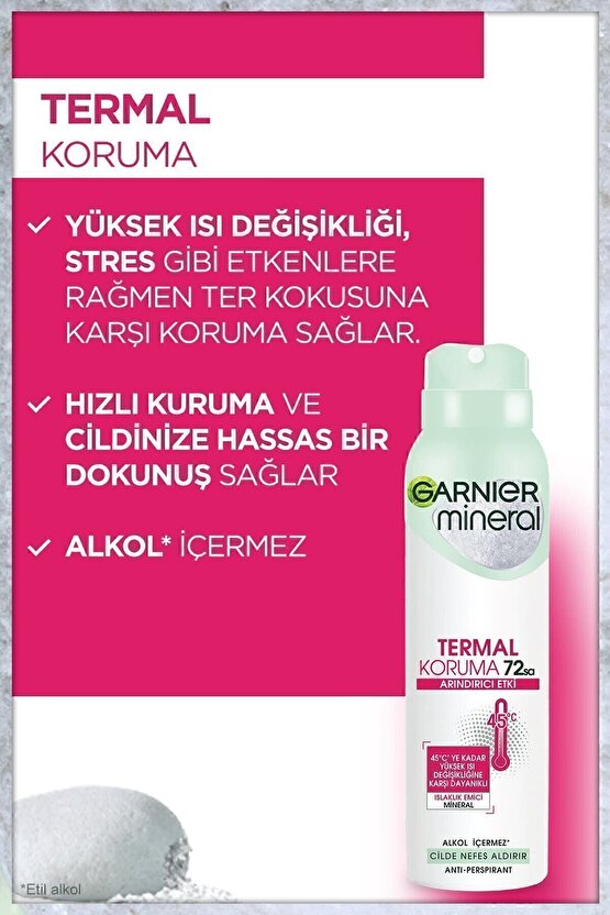 Mineral Termal Koruma Sprey Deodorant 3lü Set