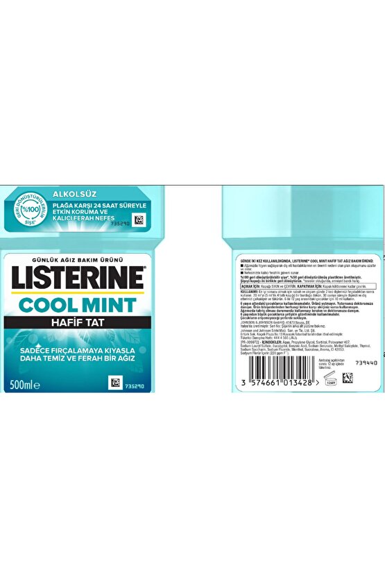 Cool Mint Hafif Tat Alkolsüz Ağız Bakım Suyu 500 ml