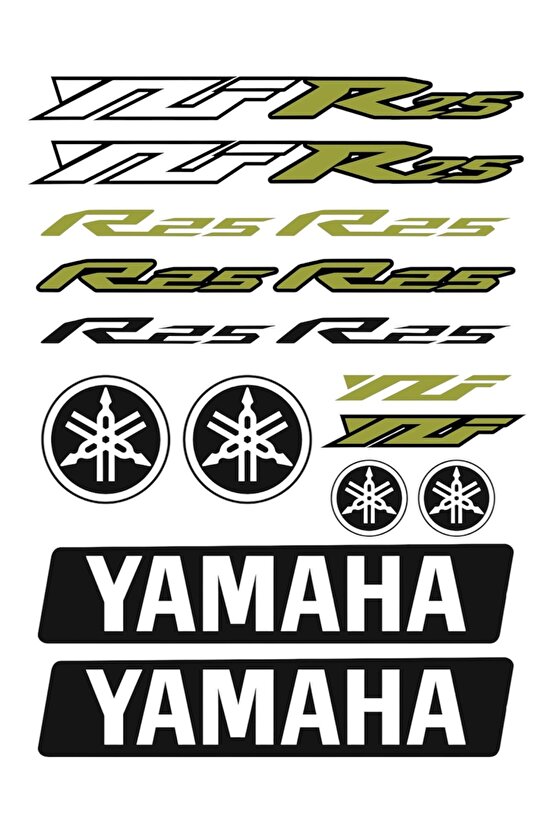 Yamaha Sticker Seti Yeşil Motorsiklet Kask