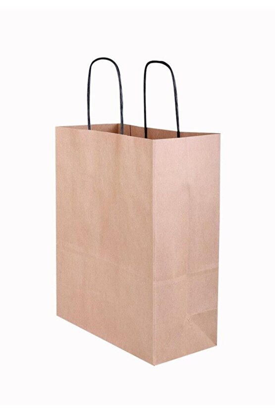 14 SÜS Kahve Kraft Çanta Burgu Sap 19 X 8 X 24 100 Adet (O4O4)
