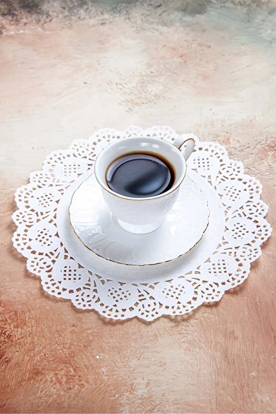 Kağıt Dantel Yuvarlak Çay Bardağı Altlığı 12,5 cm 500lü