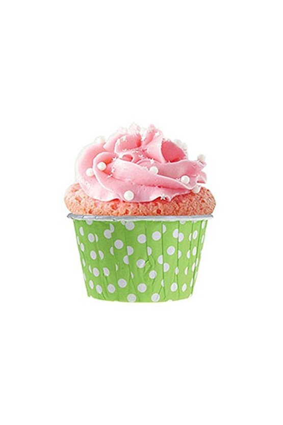 Yeşil Puantiyeli Muffin Kek Kapsülü 50li - V