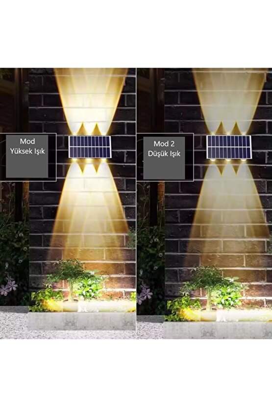 Güneş Enerjili Led Aplik CT 8010 - Solar Enerjili Bahçe Aydınlatma (DIŞ MEKAN)(GÜNIŞIĞI)