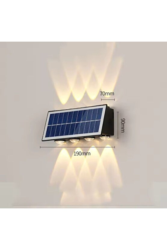 Güneş Enerjili Led Aplik CT 8010 - Solar Enerjili Bahçe Aydınlatma (DIŞ MEKAN)(GÜNIŞIĞI)