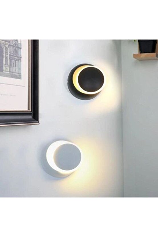 2 Adet Elektrikle Çalışır, BEYAZ ve SİYAH Alüminyum Kasa, Modern Aplik, 6 Watt Günışı Led Armatür