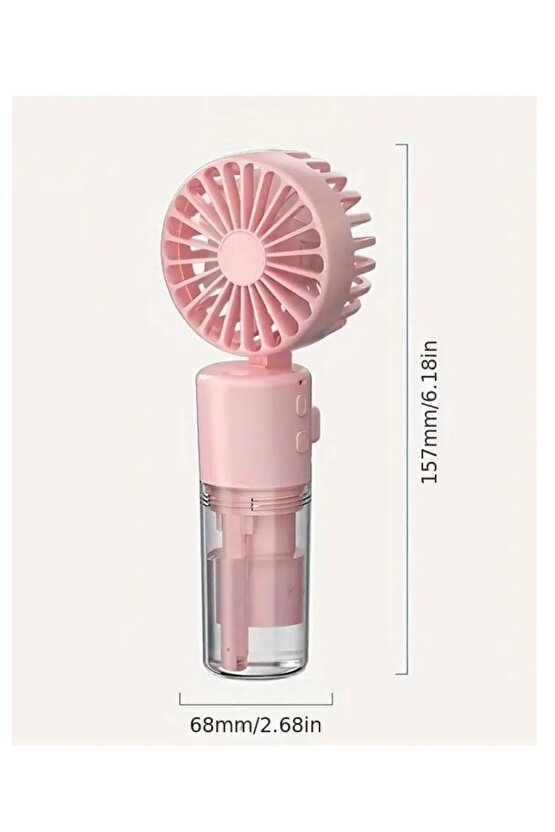 Mor Mini Fan Şarjlı El Fanı Su Püskürtmeli Boyuna Asmalı Mini Klima Fan Vantilatör
