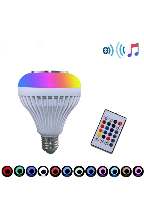 Bluetooth Hoparlör Akıllı Rgb Ledli Ampul Müzikli Lamba Ses Bombası Led Music Bulbapp