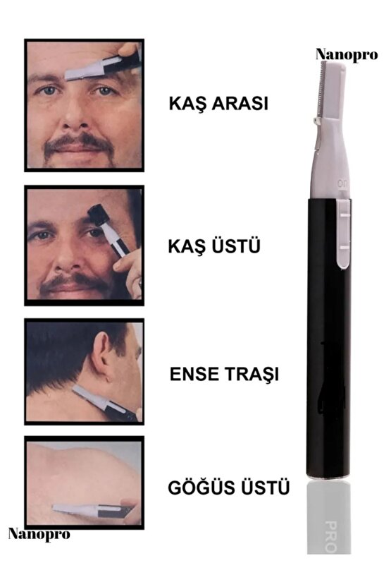 Nanopro Sakal Düzeltme Burun Kılı Alma Tüy Kesme Tıraş Makinesi