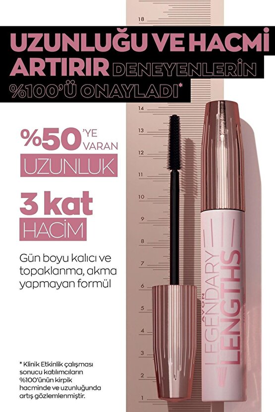 Legendary Lengths Hacim Ve Uzunluk Veren Siyah Maskara 10 Ml.