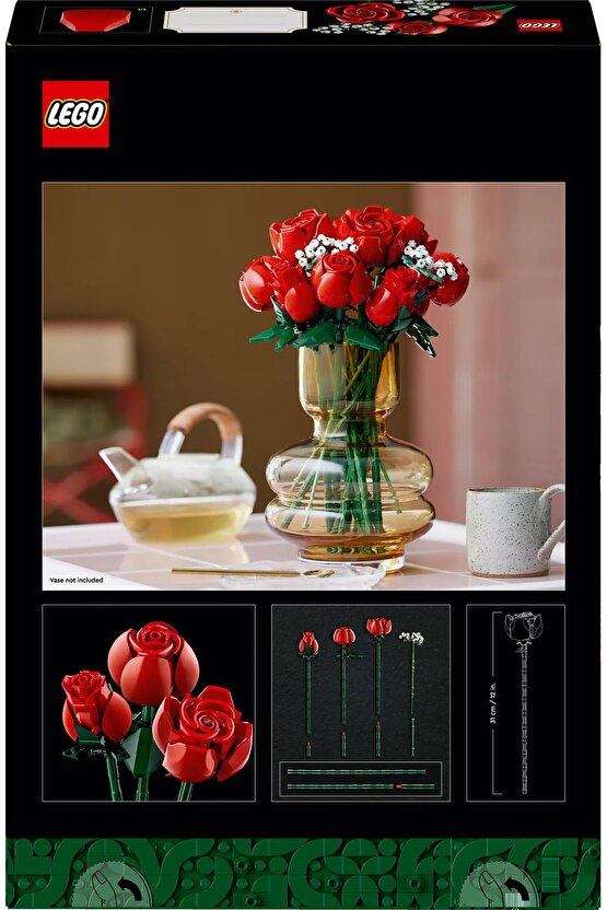 ® Botanicals Gül Buketi 10328 - 18+ Dekoratif Çiçek Model Yapım Seti (822 Parça)