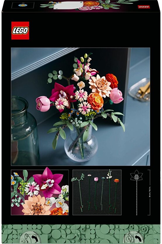 ® Botanicals Pembe Çiçek Buketi 10342 - 18+ Çiçek Model Yapım Seti (749 Parça)