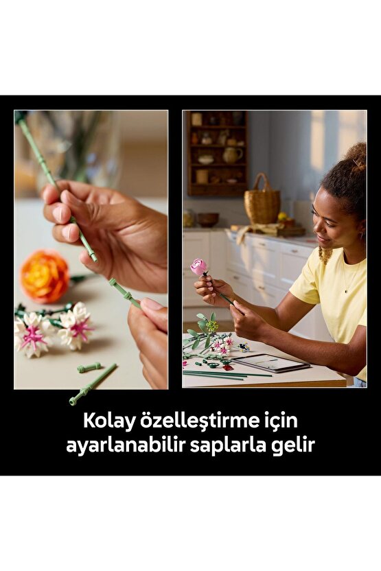 ® Botanicals Pembe Çiçek Buketi 10342 - 18+ Çiçek Model Yapım Seti (749 Parça)