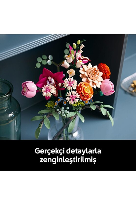® Botanicals Pembe Çiçek Buketi 10342 - 18+ Çiçek Model Yapım Seti (749 Parça)