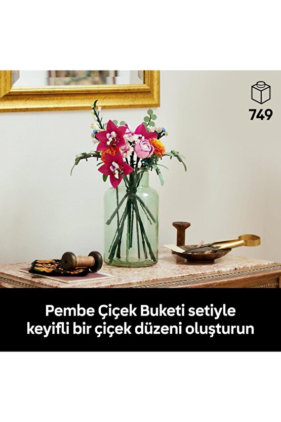 ® Botanicals Pembe Çiçek Buketi 10342 - 18+ Çiçek Model Yapım Seti (749 Parça)