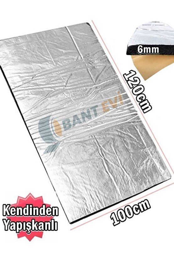 Alüminyum Folyolu Oto Ses Yalıtım Malzemesi 120cmx100cm 6mm Kalınlıkta