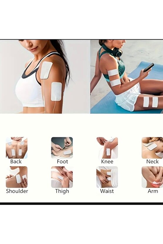 Everyway Tens Pedi Fizik Tedavi Cihazı Için Yapışkanlı Tens Elektrodu 5 Cm X 9 Cm 4 Adet Soketli