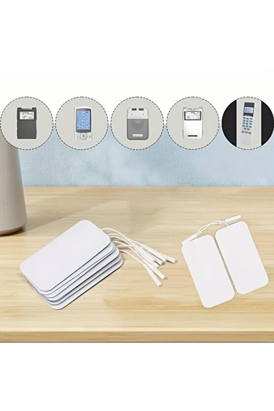 Everyway Tens Pedi Fizik Tedavi Cihazı Için Yapışkanlı Tens Elektrodu 5 Cm X 9 Cm 4 Adet Soketli