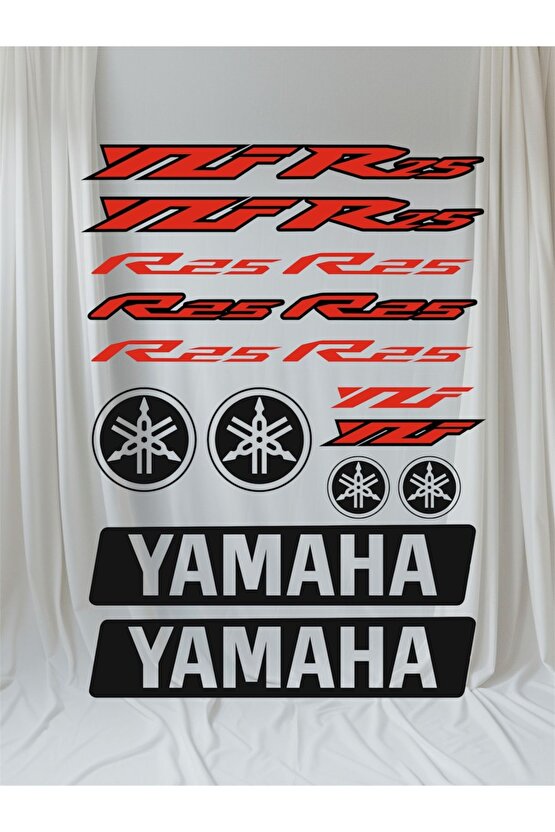 Yamaha Sticker Seti R25 Kırmızı Motorsiklet Kask