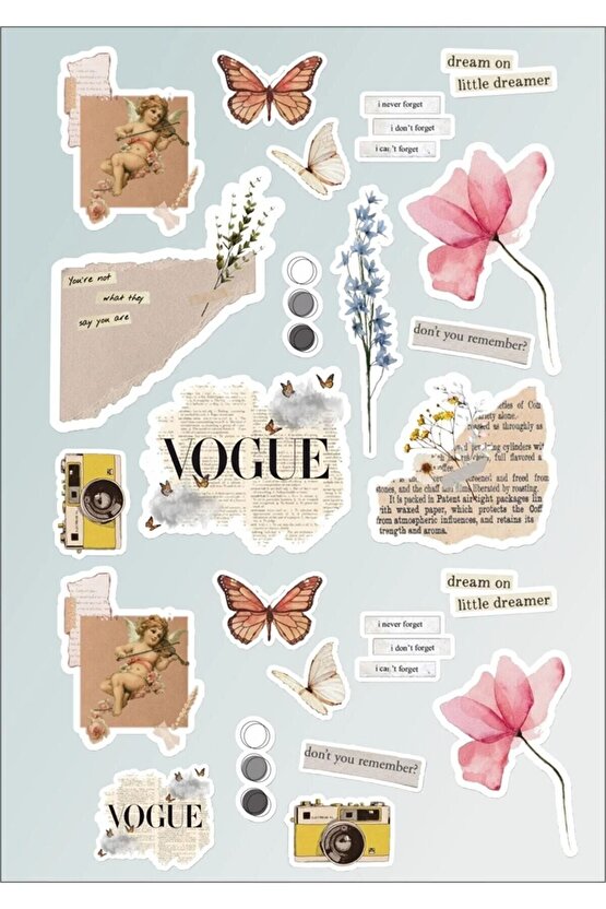 Vintage Temalı Sticker Set Laptop Tablet Telefon Motor Defter