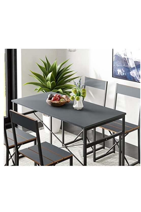 Mutfak Masası Yemek Masası Salon Masası 4 Kişilik 120x60 Masa