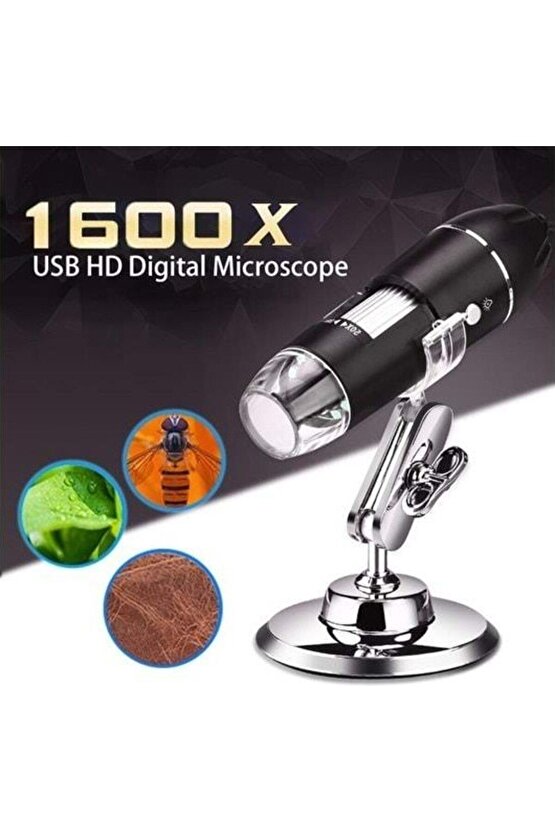 1600X Zoom 2mp USB Dijital Mikroskop 8 Ledli Kamera