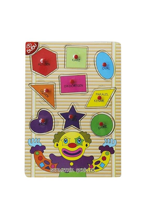 Bu-bu Ahşap Puzzle Palyaço Geometrik Şekiller Ap0069