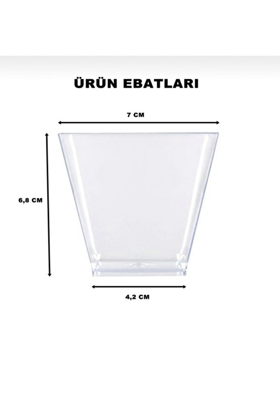 Kristal Plastik Akrilik Prizma Kübik Kase 200 Cc-24 Adet