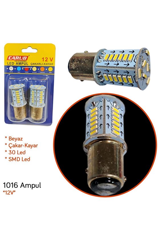 12v 1016 Ampul 30 Led Smd Çakar-kayar Beyaz Br0405574