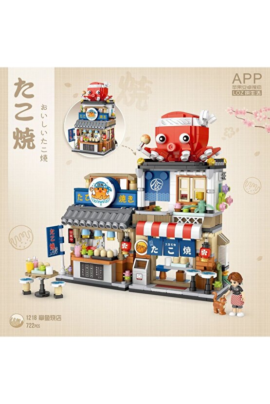 Mikro Blok Tokoyaki Mağazası 722 Parça - Lego Setleri - Loz Mini Lego - Dükkan Lego - Loz Lego - Mik