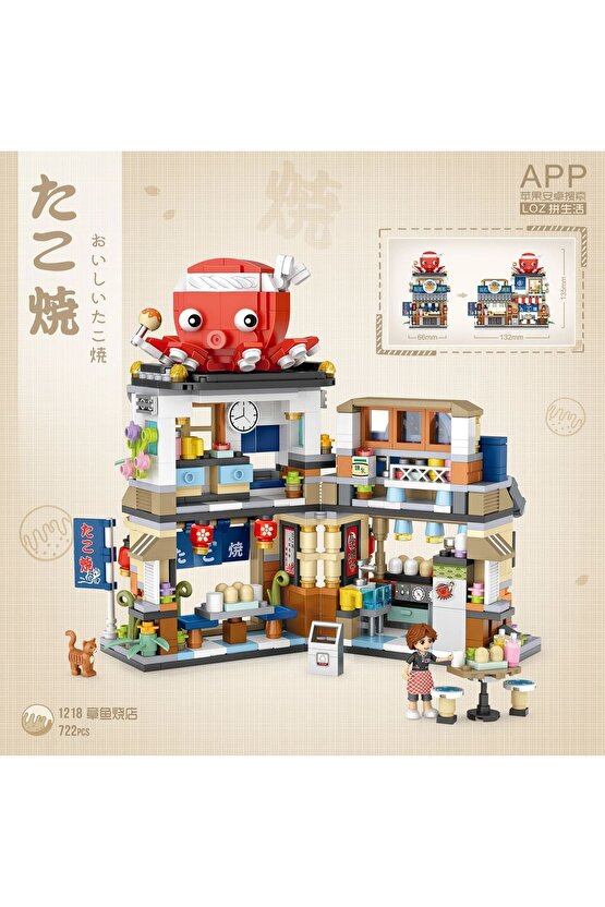 Mikro Blok Tokoyaki Mağazası 722 Parça - Lego Setleri - Loz Mini Lego - Dükkan Lego - Loz Lego - Mik