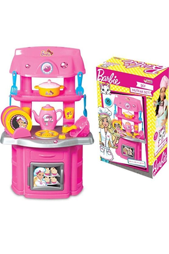 Barbie Şef Mutfak Set Kız Çocuk Oyuncak Mutfak Seti-01503
