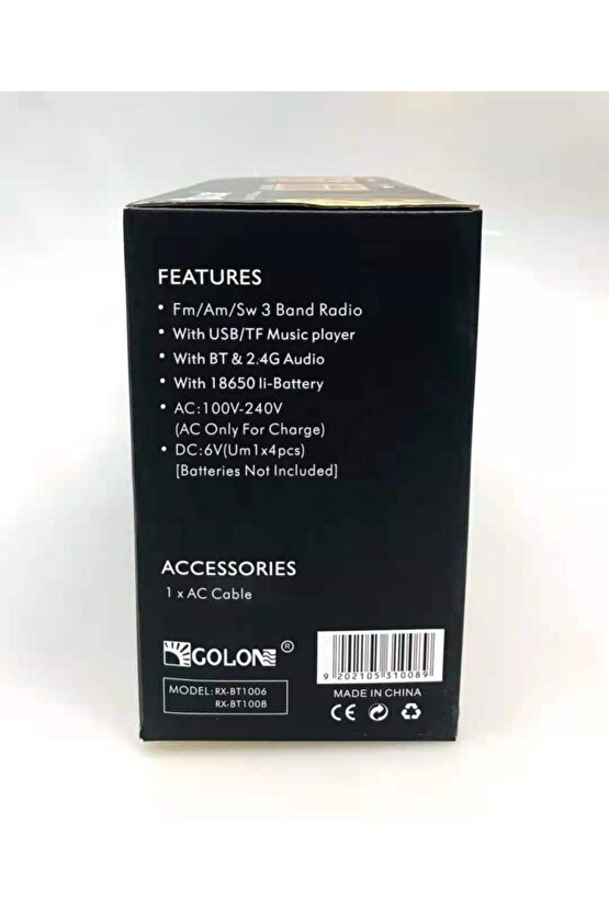 Bluetooth Hoparlör Ahşap Görünümlü Nostaljik Fm Radyo Sdusbaux