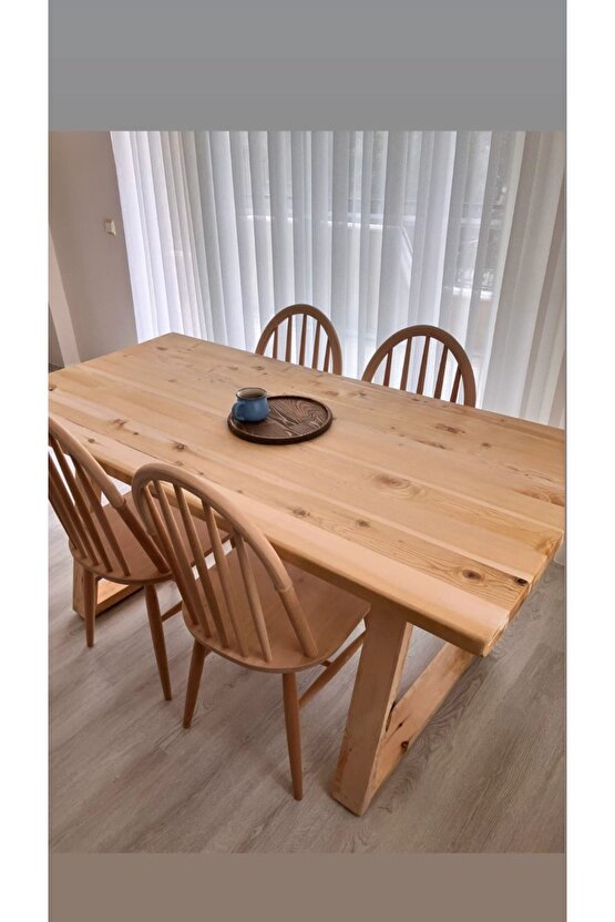 Doğal Çam Aağaç Ahşap Ayak Mutfak&Yemek Masası 140x80