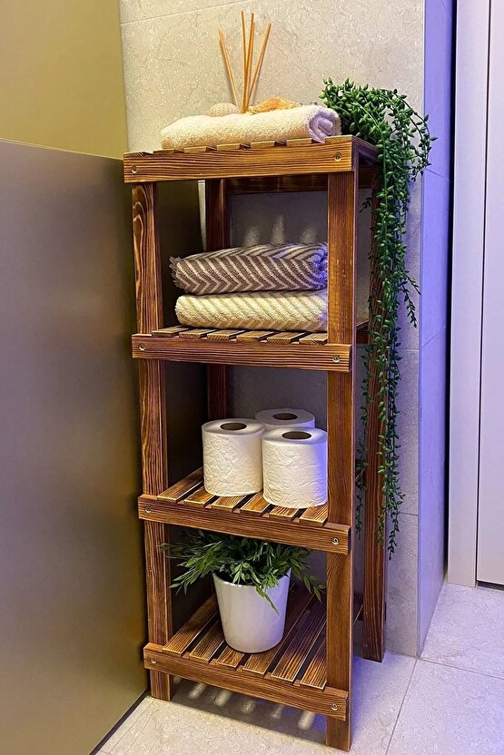 Barutçu Ahşap Banyo Düzenleyici Masif Banyo Mutfak Rafı Havluluk