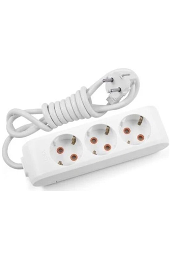 Multi Let Üçlü Priz Topraklı Çocuk Korumalı 5 Metre Beyaz