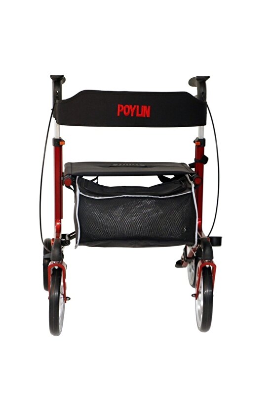 Poylin P888 Ultra Lüks Rolatör Kırmızı - Titanyum Gri