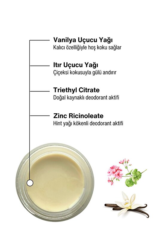 Flower Garden Doğal Krem Deodorant 30 ml | Lavanta Itır Vanilya