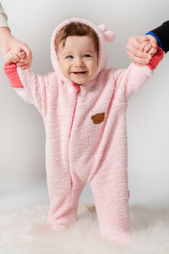 Welsoft Peluş Kuzu Katlanır Eldivenli %100 Pamuk Astar Unisex Kız Erkek Çocuk Bebek Uyku Tulumu