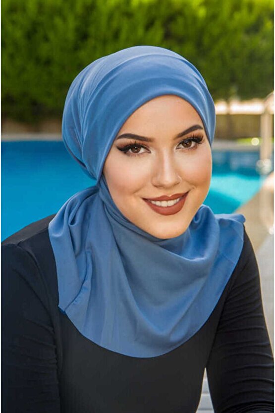 İndigo Hijab Havuz ve Deniz Bonesi