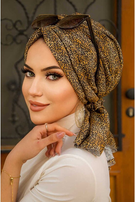 Bej Leopar Tokalı Bone