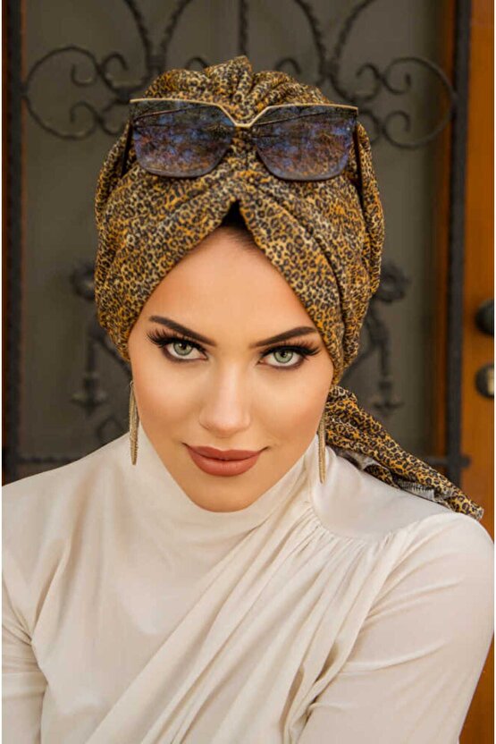 Bej Leopar Tokalı Bone