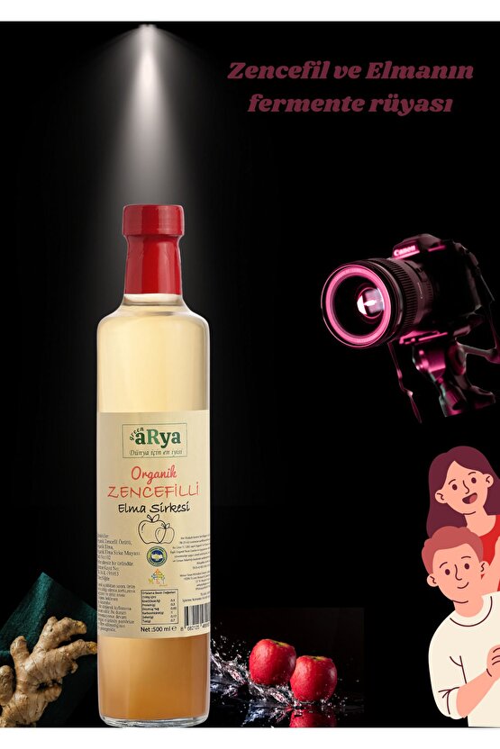 Organik Zencefilli Elma Sirkesi 500 ml