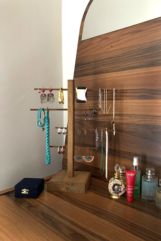 Ahşap Takılık Takı Askısı Organizer Çam