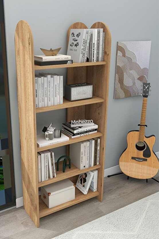 Dekoratif 5 Raflı Kitaplık Modern Kitaplık Kütüphane Organizer