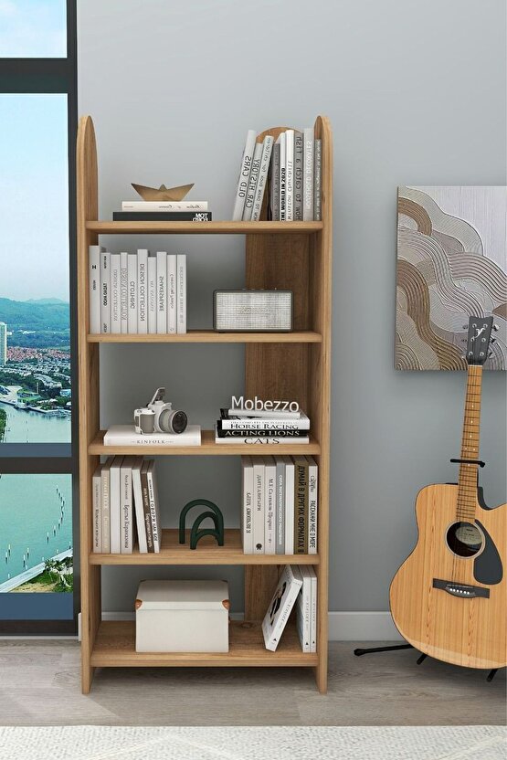 Dekoratif 5 Raflı Kitaplık Modern Kitaplık Kütüphane Organizer